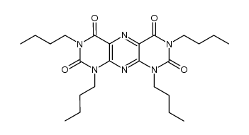 1,3,6,8-tetra-n-butylpyrimido[5,4-g]pteridine-2,4,5,7(1H,3H,6H,8H)-tetrone 10-oxide Structure