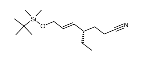 (S,E)-7-((tert-butyldimethylsilyl)oxy)-4-ethylhept-5-enenitrile Structure