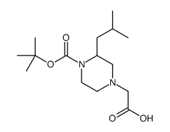 2-[4-[(2-methylpropan-2-yl)oxycarbonyl]-3-(2-methylpropyl)piperazin-1-yl]acetic acid Structure