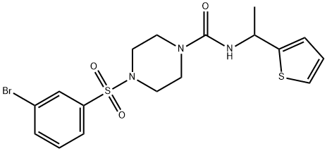 4-(3-bromobenzenesulfonyl)-N-[1-(thiophen-2-yl)ethyl]piperazine-1-carboxamide Structure