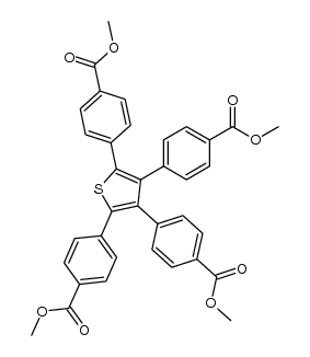 2,3,4,5-tetrakis(4-carbomethoxyphenyl)thiophene Structure