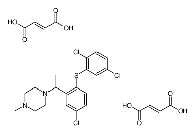 (E)-but-2-enedioic acid,1-[1-[5-chloro-2-(2,5-dichlorophenyl)sulfanylphenyl]ethyl]-4-methylpiperazine Structure