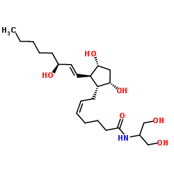 (5Z,9α,11α,13E,15S)-N-(1,3-Dihydroxy-2-propanyl)-9,11,15-trihydro xyprosta-5,13-dien-1-amide Structure