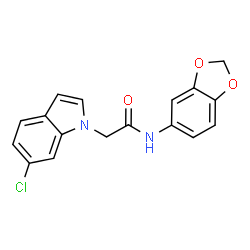 N-(1,3-Benzodioxol-5-yl)-2-(6-chloro-1H-indol-1-yl)acetamide Structure