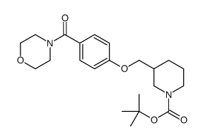 3-[[4-(4-吗啉基羰基)苯氧基]甲基]-1-哌啶甲酸叔丁酯结构式