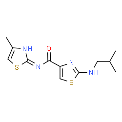 2-[(2-methylpropyl)amino]-N-[(2E)-4-methyl-1,3-thiazol-2(3H)-ylidene]-1,3-thiazole-4-carboxamide picture