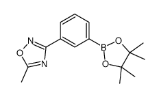 5-甲基-3-(3-(4,4,5,5-四甲基-1,3,2-二氧杂硼硼烷-2-基)苯基)-1,2,4-噁二唑结构式