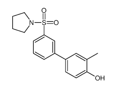 2-methyl-4-(3-pyrrolidin-1-ylsulfonylphenyl)phenol Structure