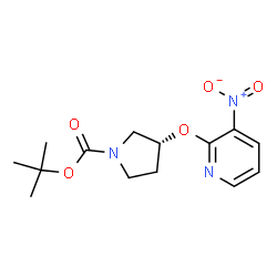 (R)-tert-Butyl 3-(3-nitropyridin-2-yloxy)pyrrolidine-1-carboxylate结构式
