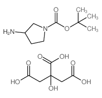 3-氨基吡咯烷-1-羧酸2-羟基丙烷-1,2,3-三羧酸叔丁酯结构式