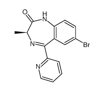 7-bromo-1,3-dihydro-3(S)-methyl-5-(pyrid-2'-yl)-2H-1,4-benzodiazepin-2-one结构式