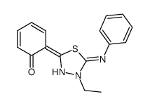 6-(4-ethyl-5-phenylimino-1,3,4-thiadiazolidin-2-ylidene)cyclohexa-2,4-dien-1-one结构式