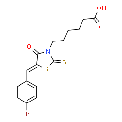 (Z)-6-(5-(4-bromobenzylidene)-4-oxo-2-thioxothiazolidin-3-yl)hexanoic acid Structure
