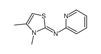 (E)-3,4-dimethyl-N-pyridin-2-yl-1,3-thiazol-2-imine结构式