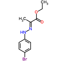 (E)-乙基-2-(2-(4-溴苯基)腙基)丙酸酯结构式