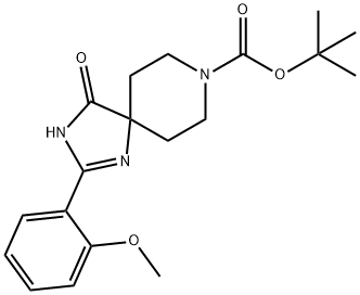 tert-Butyl2-(2-methoxyphenyl)-4-oxo-1,3,8-triazaspiro[4.5]dec-1-ene-8-carboxylat图片