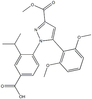 4-5-(2,6-Dimethoxyphenyl)-3-(methoxycarbonyl)-1H-pyrazol-1-yl-3-(propan-2-yl)benzoic acid picture