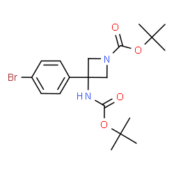 N,1-二-BOC-3-(4-溴苯基)-3-杂氮环丁胺结构式