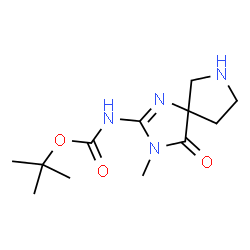 (3-甲基-4-氧代-1,3,7-三氮杂螺[4.4]壬-1-烯-2-基)氨基甲酸叔丁酯结构式