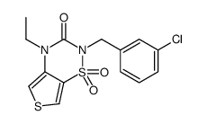2-[(3-chlorophenyl)methyl]-4-ethyl-1,1-dioxothieno[3,4-e][1,2,4]thiadiazin-3-one结构式