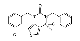 2-benzyl-4-[(3-chlorophenyl)methyl]-1,1-dioxothieno[3,4-e][1,2,4]thiadiazin-3-one结构式