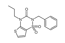 2-benzyl-1,1-dioxo-4-propylthieno[2,3-e][1,2,4]thiadiazin-3-one结构式