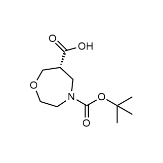 (R)-4-(叔丁氧基羰基)-1,4-氧氮杂环庚烷6-羧酸结构式
