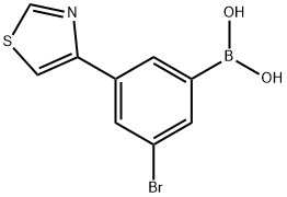 3-Bromo-5-(thiazol-4-yl)phenylboronic acid结构式