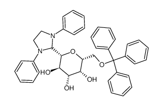 D-Galactitol, 1,5-anhydro-1-C-(1,3-diphenyl-2-imidazolidinyl)-6-O-(triphenylmethyl)-, (1S)- structure