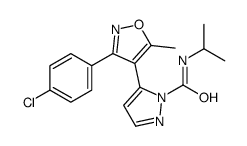 5-[3-(4-chlorophenyl)-5-methyl-1,2-oxazol-4-yl]-N-propan-2-ylpyrazole-1-carboxamide结构式