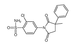 2-chloro-4-(3-methyl-2,5-dioxo-3-phenyl-pyrrolidin-1-yl)benzenesulfona mide结构式