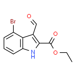 1H-INDOLE-2-CARBOXYLIC ACID,4-BROMO-3-FORMYL-,ETHYL ESTER结构式