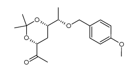 1-((4R,6S)-6-((S)-1-((4-methoxybenzyl)oxy)ethyl)-2,2-dimethyl-1,3-dioxan-4-yl)ethanone结构式