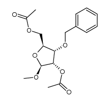 methyl 2,5-di-O-acetyl-3-O-benzyl-β-L-ribofuranoside结构式