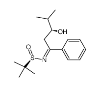 (RS,S)-N-(3-hydroxy-4-methyl-1-phenylpentylidene)-tert-butanesulfinamide结构式