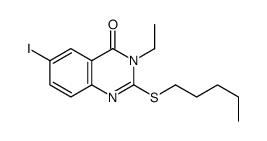 3-ethyl-6-iodo-2-pentylsulfanylquinazolin-4-one结构式