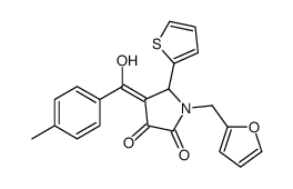 1-(furan-2-ylmethyl)-4-[hydroxy-(4-methylphenyl)methylidene]-5-thiophen-2-ylpyrrolidine-2,3-dione结构式