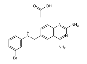 6-[(3-Bromo-phenylamino)-methyl]-quinazoline-2,4-diamine; compound with acetic acid结构式