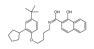 N-[4-(4-tert-butyl-2-cyclopentylphenoxy)butyl]-1-hydroxynaphthalene-2-carboxamide Structure