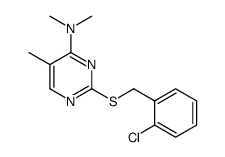 4-Pyrimidinamine, 2-(((2-chlorophenyl)methyl)thio)-N,N,5-trimethyl- picture