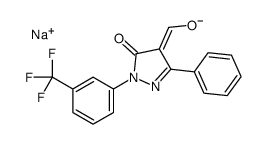 sodium,(E)-[5-oxo-3-phenyl-1-[3-(trifluoromethyl)phenyl]pyrazol-4-ylidene]methanolate Structure