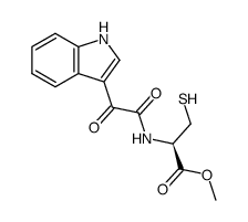 (2R)-2-[2'-(1''H-indol-3''-yl)-2'-oxo-acetyloamino]-3-mercaptopropionic acid methyl ester Structure