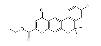 3-Hydroxy-5,5-dimethyl-11-oxo-5H,11H-6,8-dioxa-benzo[a]anthracene-9-carboxylic acid ethyl ester Structure
