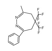 5,6-Dihydro-3-methyl-7-phenyl-5,5-bis(trifluormethyl)-4H-1,2-diazepin结构式