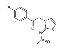 N-[3-[2-(4-bromophenyl)-2-oxoethyl]-1,3-thiazol-2-ylidene]acetamide结构式