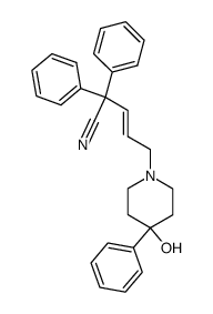 2,2-diphenyl-5-(4-hydroxy-4-phenylpiperidino)-3-trans-pentenenitrile结构式