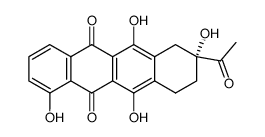 (R)-8-Acetyl-1,6,8,11-tetrahydroxy-7,8,9,10-tetrahydro-naphthacene-5,12-dione结构式