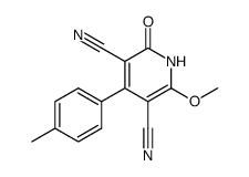 6-methoxy-2-oxo-4-p-tolyl-1,2-dihydro-pyridine-3,5-dicarbonitrile结构式