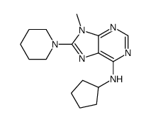 N-cyclopentyl-9-methyl-8-piperidin-1-ylpurin-6-amine Structure