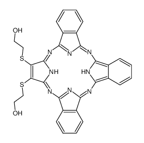 22,23-di(2-hydroxyethylthio)-μ-27H,29H-tribenzo[b,g,l]porphyrazine Structure